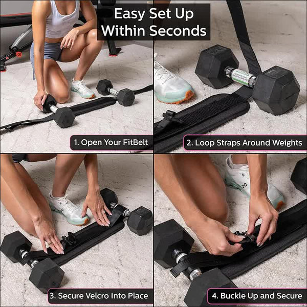 Black Hip Thrust And Glute Training Belt Weightlifting Support Strap(Dumbbells Not Included) Belts