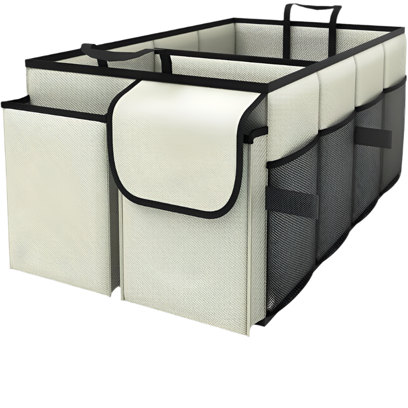 Off White Large Capacity Foldable Car Trunk Storage Organizer Collapsible Backseat Box Car Organisers