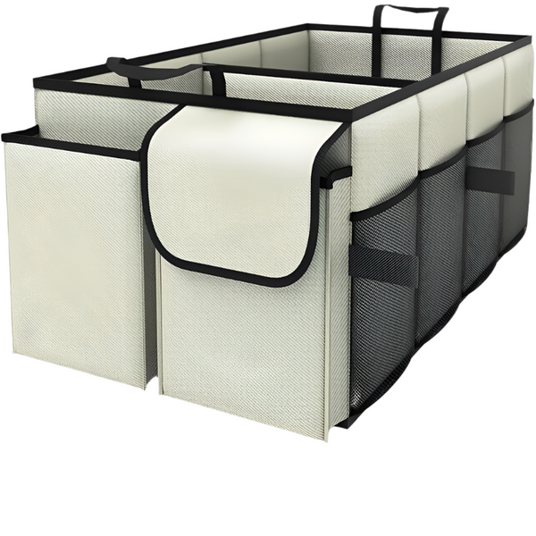 Off White Large Capacity Foldable Car Trunk Storage Organizer Collapsible Backseat Box Car Organisers