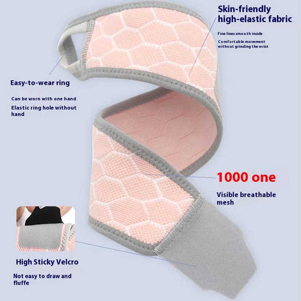 Elosung 2 Pairs Pink Breathable Sports Wrist Support Wrap Fitness Gym Wristband For Badminton & Injury Prevention Wrist & Knee Wraps