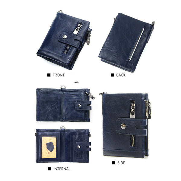 Elosung Genuine Leather Tri Fold Wallet Wallets