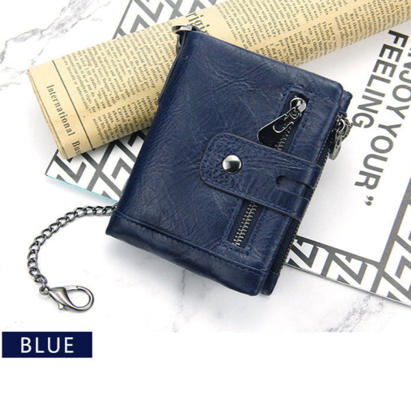 Elosung Genuine Leather Tri Fold Wallet Wallets