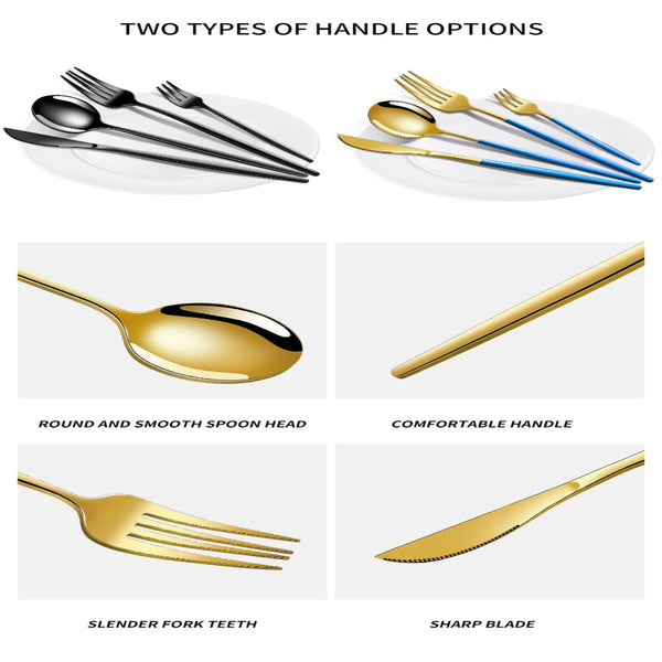 Elosung Pink And Gold Patchwork Colours 410 Stainless Steel 16 Piece Flatware Set Elegant Dinnerware With Knife Fork Spoon People Cutlery Sets