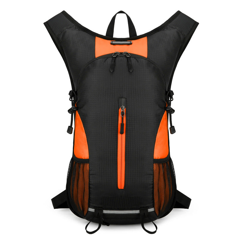Elosung Black Orange Patchwork Style Lightweight Outdoor Cycling Backpack Durable Water Resistant Oxford Fabric Large Capacity Sports Hiking Bag Unise