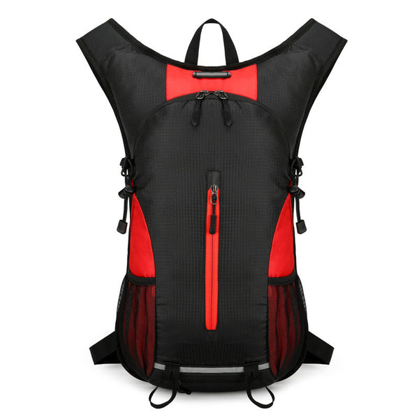 Elosung Black And Red Patchwork Style Lightweight Outdoor Cycling Backpack Durable Water Resistant Oxford Fabric Large Capacity Sports Hiking Bag Unis