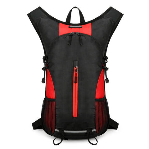 Elosung Black And Red Patchwork Style Lightweight Outdoor Cycling Backpack Durable Water Resistant Oxford Fabric Large Capacity Sports Hiking Bag Unis