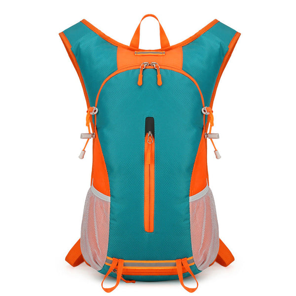 Elosung Lake Blue And Orange Patchwork Style Lightweight Outdoor Cycling Backpack Durable Water Resistant Oxford Fabric Large Capacity Sports Hiking B