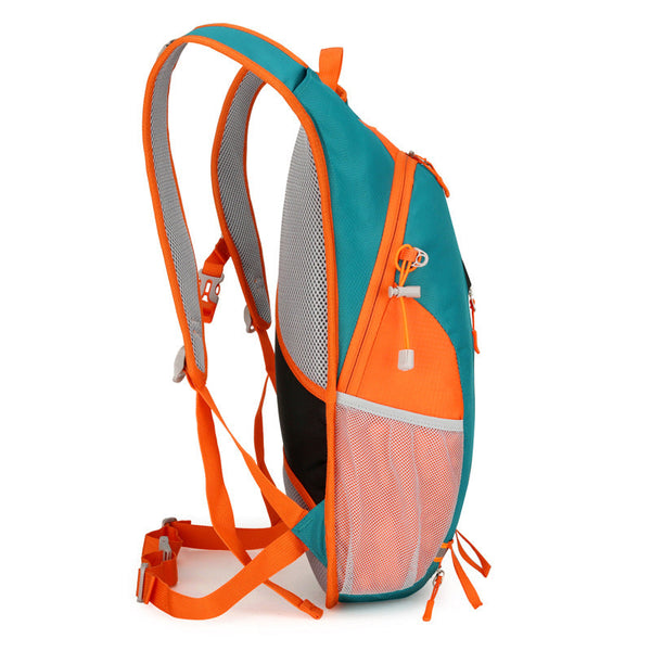 Elosung Lake Blue And Orange Patchwork Style Lightweight Outdoor Cycling Backpack Durable Water Resistant Oxford Fabric Large Capacity Sports Hiking B