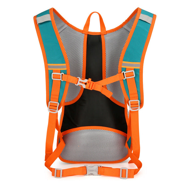 Elosung Lake Blue And Orange Patchwork Style Lightweight Outdoor Cycling Backpack Durable Water Resistant Oxford Fabric Large Capacity Sports Hiking B