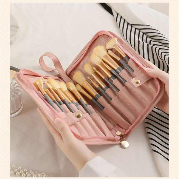 Black Shell Makeup Brush Storage Bag Makeup Bags & Cases