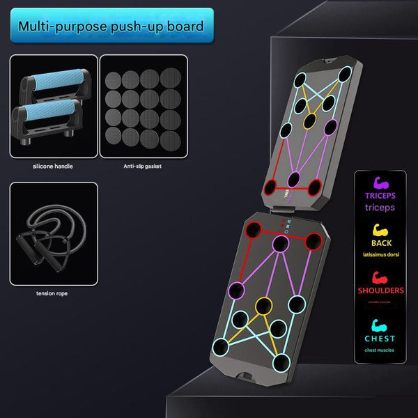 Black Multi Function Push Up Board 3 Piece Set With Upgraded Handles Non Slip Mat And Resistance Band For Home Gym Fitness Training Push Up Stands