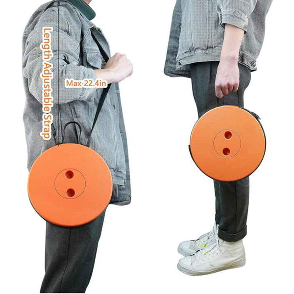 Elosung Black And Orange Splicing Color Portable Outdoor Telescopic Folding Stool With 100 Weight Bearing Buckles Lightweight Compact Design Perfect F