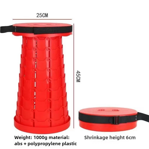 Elosung Red Outdoor Telescopic Folding Stool With 100 Weight Bearing Buckles Lightweight And Compact Design Perfect For Fishing Camping Travel Benches