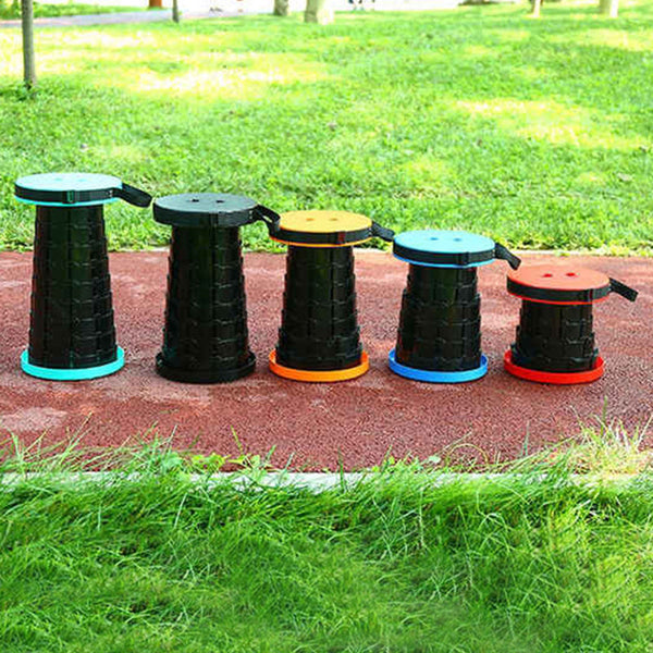 Elosung Orange Outdoor Telescopic Folding Stool With 100 Weight Bearing Buckles Lightweight And Compact Design Perfect For Fishing Camping Travel Benc