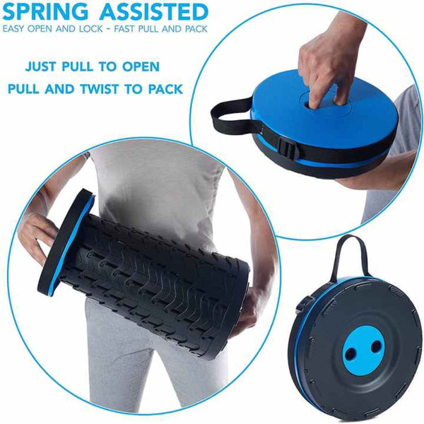 Elosung Rainbow Color Stitching Blue Outdoor Telescopic Folding Stool With 100 Weight Bearing Buckles Lightweight Compact Design Perfect For Fishing C
