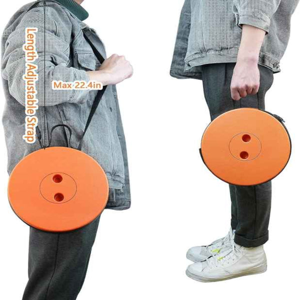 Elosung Rainbow Color Stitching Orange Portable Outdoor Telescopic Folding Stool With 100 Weight Bearing Buckles Lightweight And Compact Design Perfec