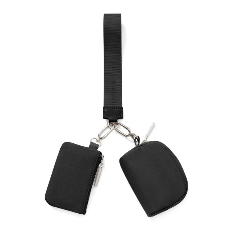 Elosung Black Ladies Wrist Bag Mini Wallet For Cards Coins And Keys Lightweight Stylish Organizer Perfect Daily Use Wallets