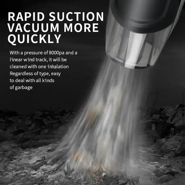 Wireless Handheld Car Vacuum Cleaner 8000Pa Suction Usb Rechargeable Wet & Dry Use Lightweight With Washable Filter 40 Minute Runtime Multi Functional