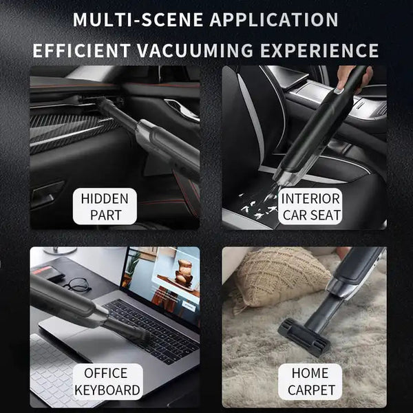 Wireless Handheld Car Vacuum Cleaner 8000Pa Suction Usb Rechargeable Wet & Dry Use Lightweight With Washable Filter 40 Minute Runtime Multi Functional