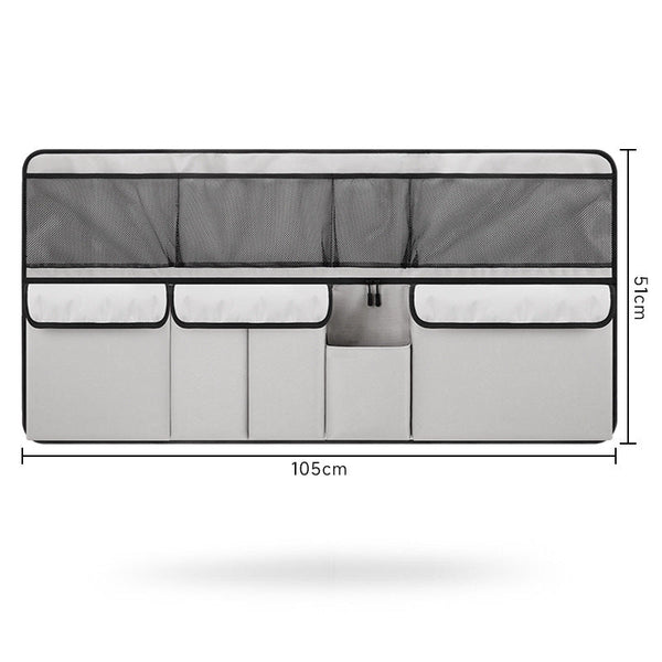 Grey Car Trunk Storage Bag Large Capacity Oxford Cloth Organizer Hanging Closet Storage