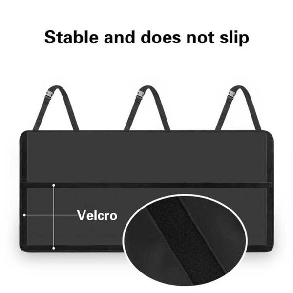 Elosung Black Car Trunk Storage Bag Large Capacity Oxford Cloth Multi Purpose Hanging Organizer With Mesh Pockets And Backseat Car Organisers