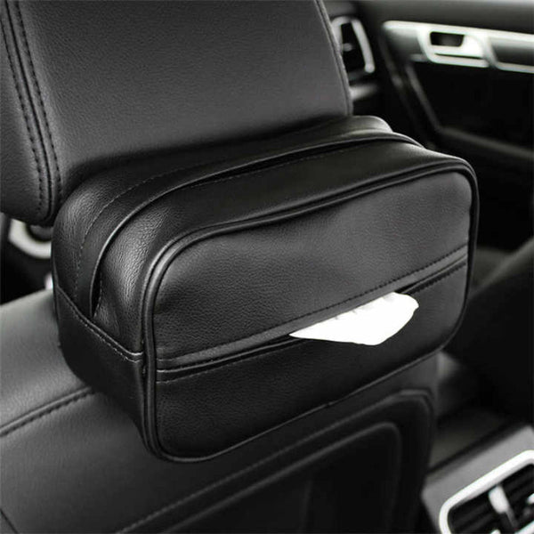Black Pu Leather Car Tissue Box Holder Tissue Box Covers