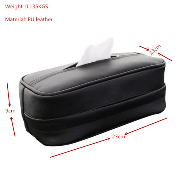 Black Pu Leather Car Tissue Box Holder Tissue Box Covers