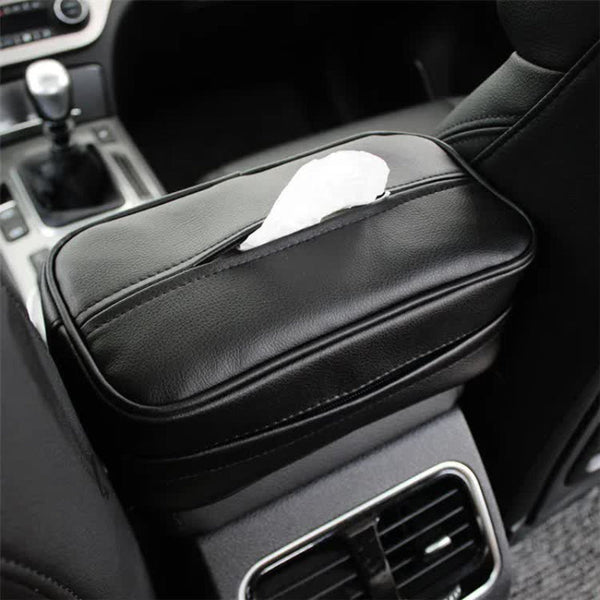Black Pu Leather Car Tissue Box Holder Tissue Box Covers