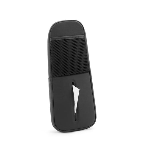 Black Multifunctional Car Seat Side Organizer With Pu Leather Tissue Holder And Mesh Pocket Car Organisers