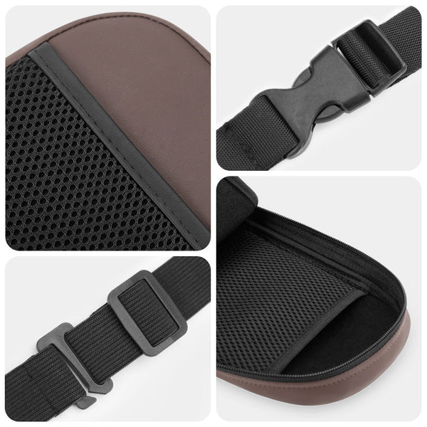 Black Multifunctional Car Seat Side Organizer With Pu Leather Tissue Holder And Mesh Pocket Car Organisers