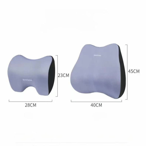 Elosung Cloud Grey Memory Foam Car Seat Neck And Lumbar Support Set Ergonomic Cushion For Office Home Driving Seat & Posture Cushions