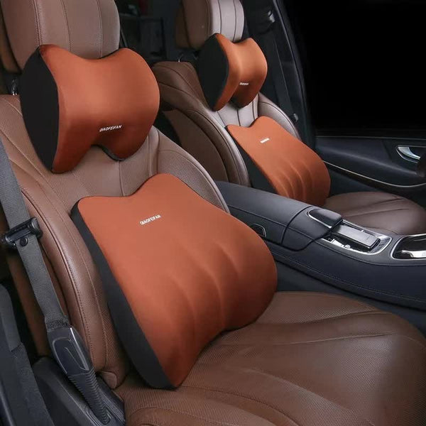 Elosung Coffee Memory Foam Car Seat Neck And Lumbar Support Set Ergonomic Cushion For Office Home Driving Seat & Posture Cushions