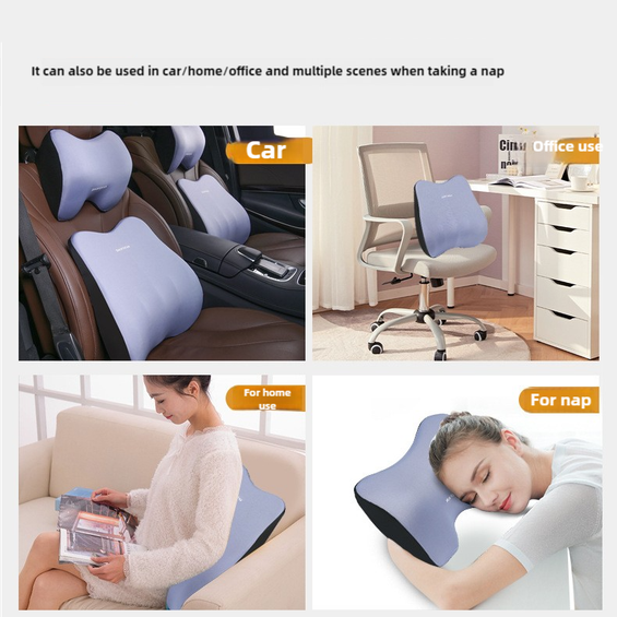 Elosung Coffee Memory Foam Car Seat Neck And Lumbar Support Set Ergonomic Cushion For Office Home Driving Seat & Posture Cushions