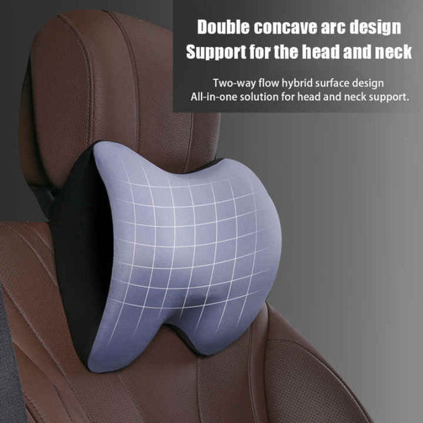 Ergonomic Blue Memory Foam Car Seat Neck & Lumbar Support Set Seat & Posture Cushions