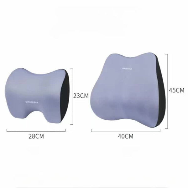 Elosung Orange Memory Foam Car Seat Neck And Lumbar Support Set Ergonomic Cushion For Office Home Driving Seat & Posture Cushions