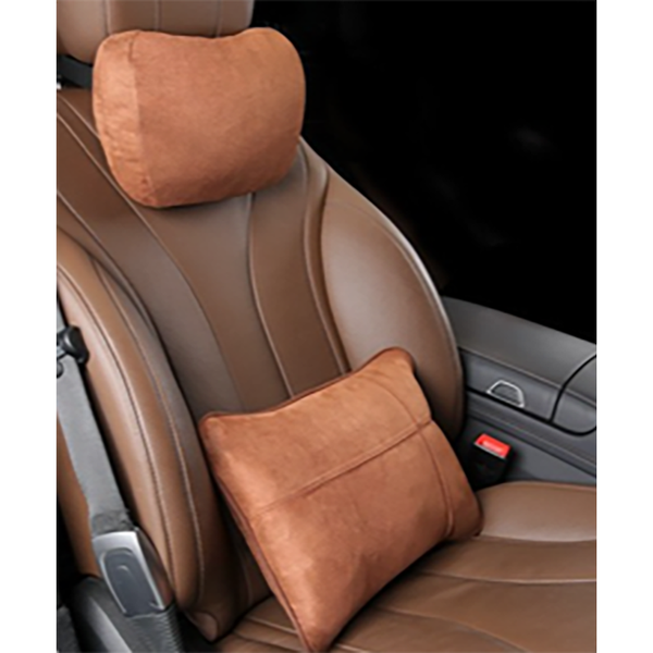 Elosung Eco Friendly Suede Car Headrest And Lumbar Cushion Set Seat & Posture Cushions