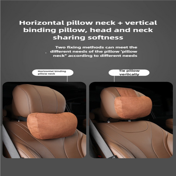 Grey Luxury Eco Friendly Suede Car Headrest And Lumbar Cushion Set Ergonomic Support All Season Comfort Adjustable Straps Durable Design For Cars Offi