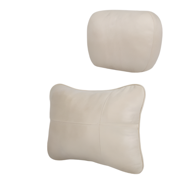 Black Suede Car Headrest Lumbar Cushion Set Ergonomic Eco Support Headrests