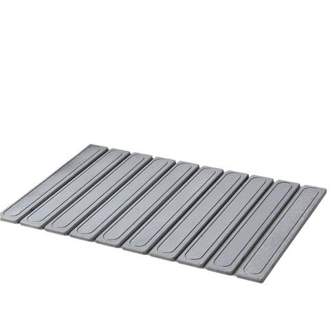 Elosung Light Gray Square Engraved Inner Frame Foldable Diatomaceous Earth Drying Mat Super Absorbent Fast Non Slip Kitchen Countertop Kitchen Bench M