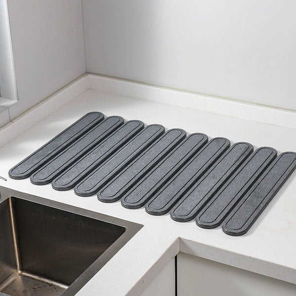 Elosung Foldable Diatomaceous Earth Drying Mat Kitchen Bench Mats