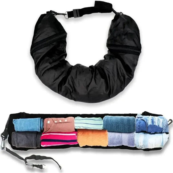 Black Waterproof Portable Refillable Travel Neck Pillow With Storage Bag Lightweight And Compact For Airplane Car Train Multi Purpose Organizer Pillow