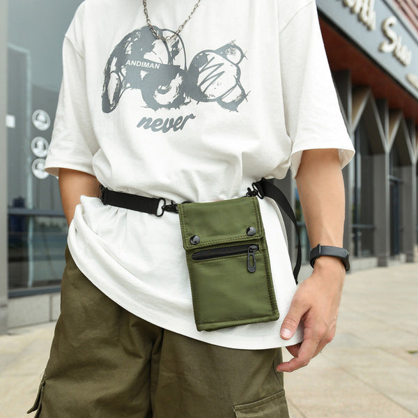 Elosung Green Water Resistant Nylon Crossbody Phone Bag Compact Travel Wallet & Card Holder For Men And Women(Mobile Phones Cards Are Shooting Props N