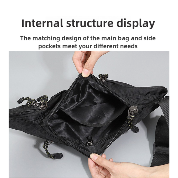 Elosung Black And Green Men's Chest Bag Multi Functional Waterproof Crossbody Sling For Outdoor Sports Bags