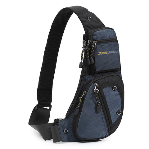 Elosung Black Blue Men's Chest Bag Multi Functional Waterproof Crossbody Sling For Outdoor Sports Bags