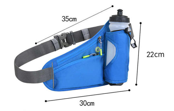 Elosung Blue Hydration Running Waist Pack Waterproof Lightweight Sports Belt With (Water Bottles Are Filming Props Not Included) Waist Packs & Bags