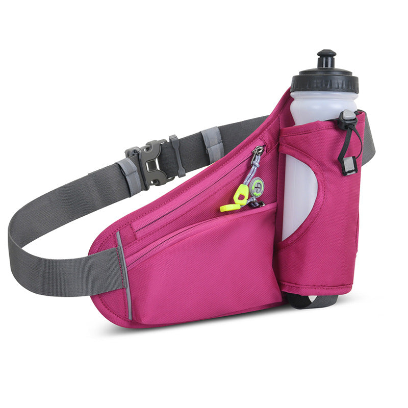 Elosung Rose Red Hydration Running Waist Pack Waterproof Lightweight Sports Belt With Bottle Holder Waist Packs & Bags
