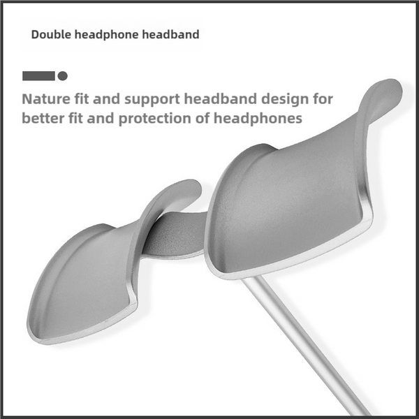 Elosung Silver Dual Headphone Stand Creative Double Hook Aluminum Alloy Display Holder Headphones