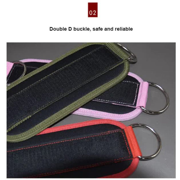 Pink Set (2 Ankle Straps + 3 Elastic Ropes 1 Mesh Bag) Adjustable For Leg And Glute Training Eva Padded Gym Foot Wrist & Ankle Weights