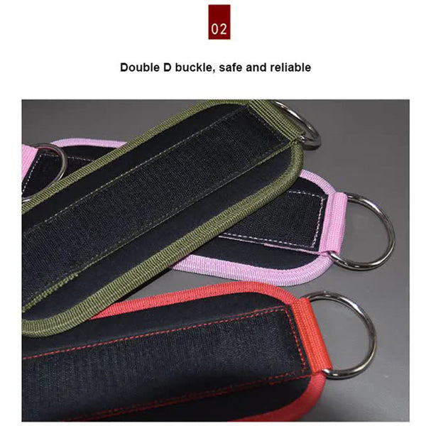 Elosung Dark Green Set (2 Ankle Straps + 3 Elastic Ropes 1 Mesh Bag) For Leg And Glute Training Eva Padded Gym Foot Wrist & Ankle Weights