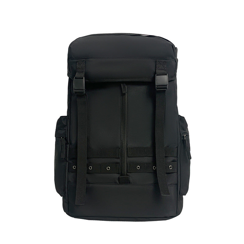 Elosung Black Trendy Street Style Backpack Large Capacity For Hiking Students & Everyday Use Bags